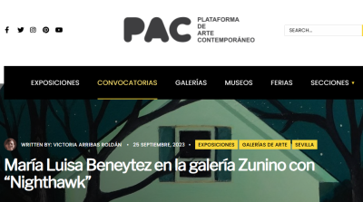 María Luisa Beneytez en la galería Zunino con "Nighthawk"